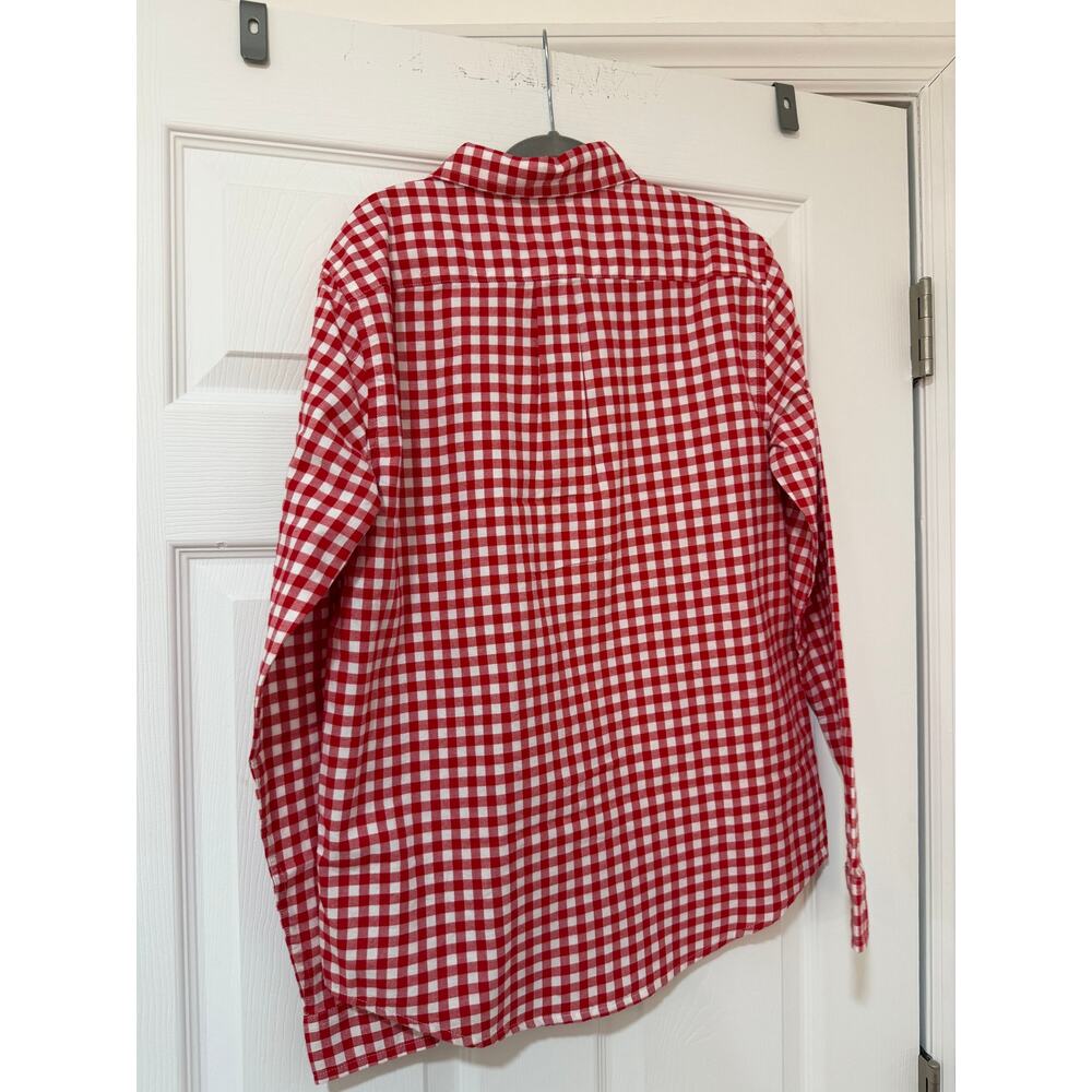 Janie and Jack Boys - Red Houndstooth Brushed Twill Shirt - Christmas - Size 16 - Picture 6 of 6